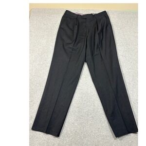 Peter Millar Mens Trousers Pants Size 35 dark grey Pleated Dress Pants